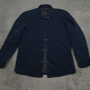 Beardedgoat‎ Shacket Mens Large BLue Snap Button Outdoor Biking Casual